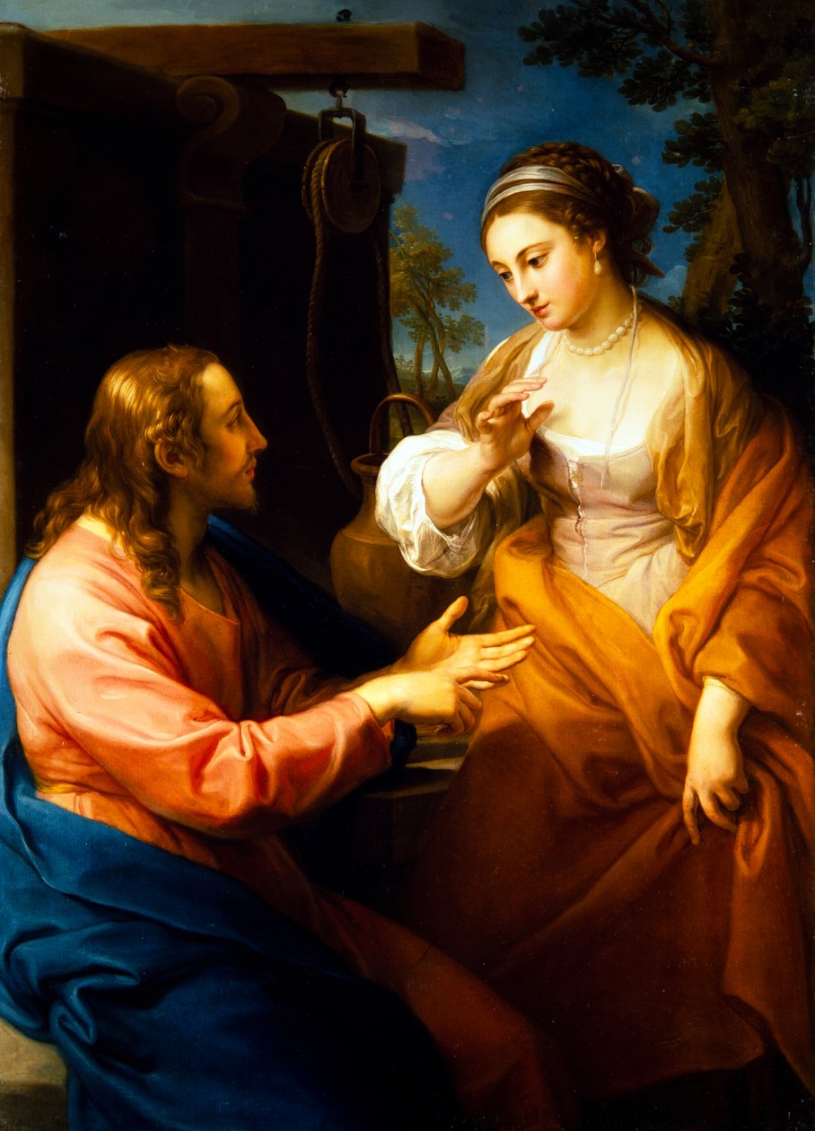 Kristus ja Samarian nainen tekijältä Pompeo Girolamo Batoni