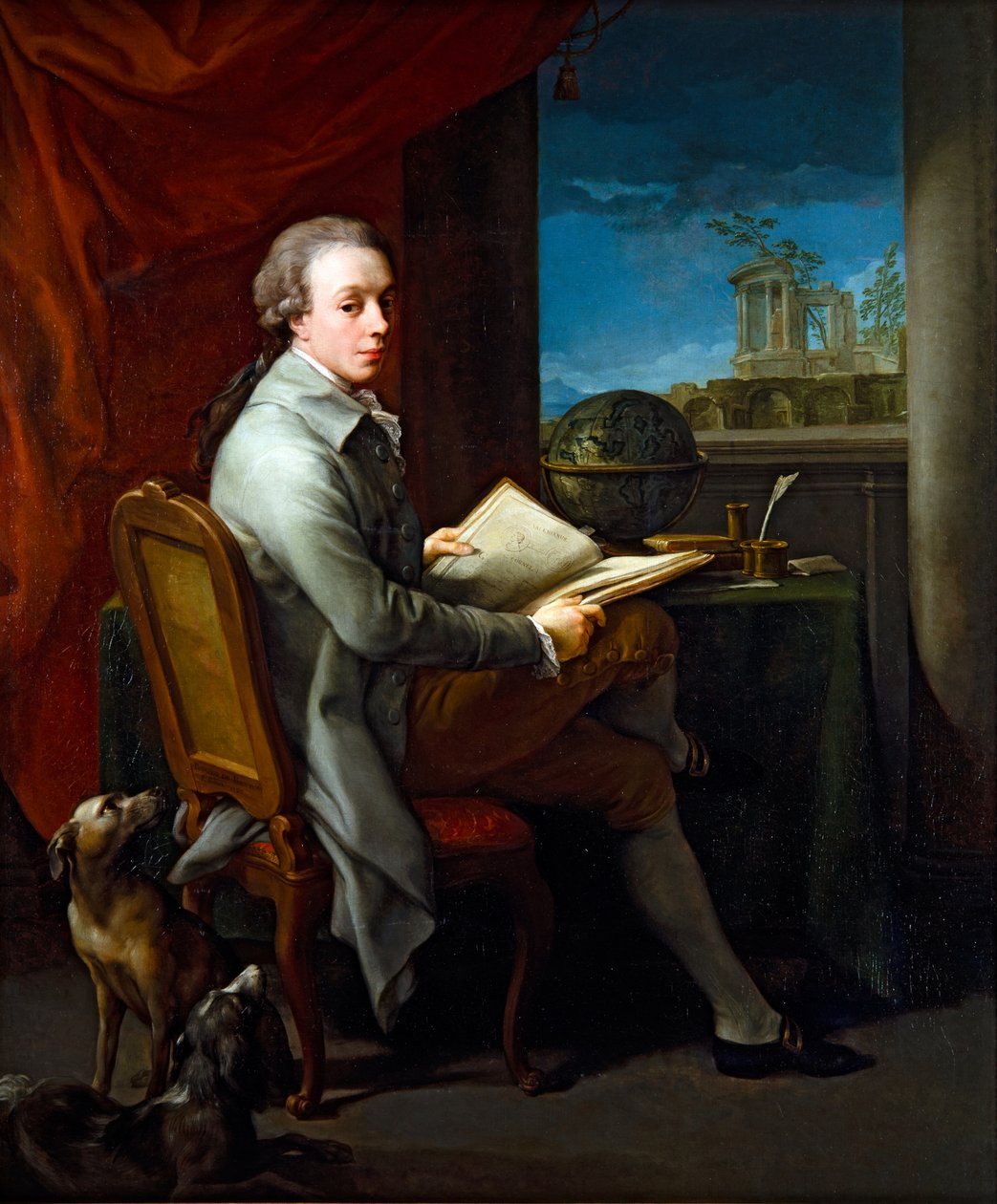 Muotokuvapari, herrasmies (kankaalle) tekijältä Pompeo Girolamo Batoni