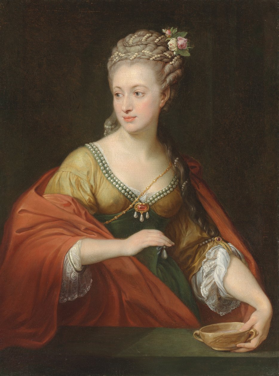 Muotokuva Alexandra Evtihievna Demidovasta 1724-1789 Kleopatran kanssa, 1770-luvun alku. tekijältä Pompeo Girolamo Batoni