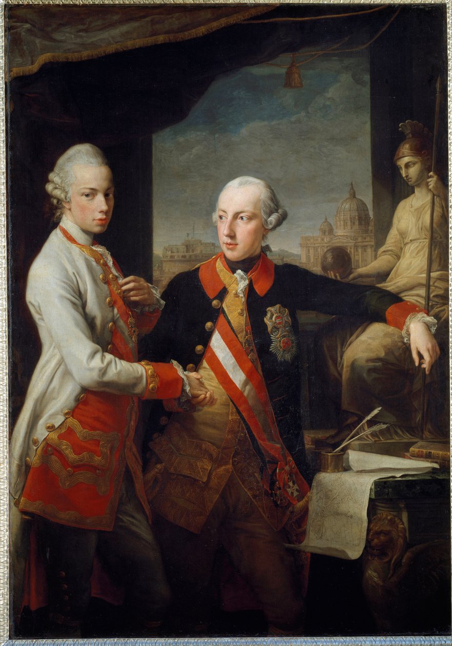 Muotokuvia veljistä Leopold II:sta Habsburg-Lotringiasta, Toscanan suurherttuasta ja Pyhän valtakunnan Joseph II:sta tekijältä Pompeo Girolamo Batoni