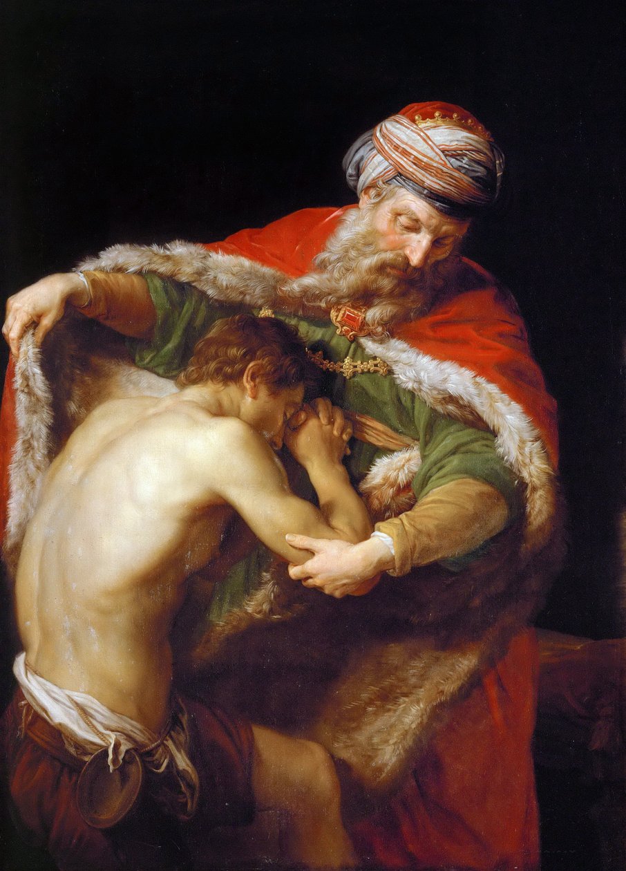 Tuhlaajapojan paluu, 1773 tekijältä Pompeo Girolamo Batoni