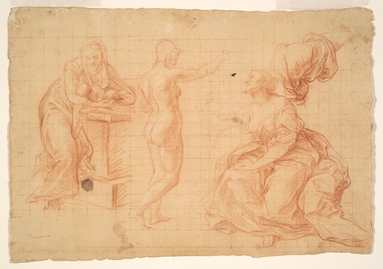 Studien für "Herkules an der Weggabelung" und für die "Geburt Christi" tekijältä Pompeo Girolamo Batoni
