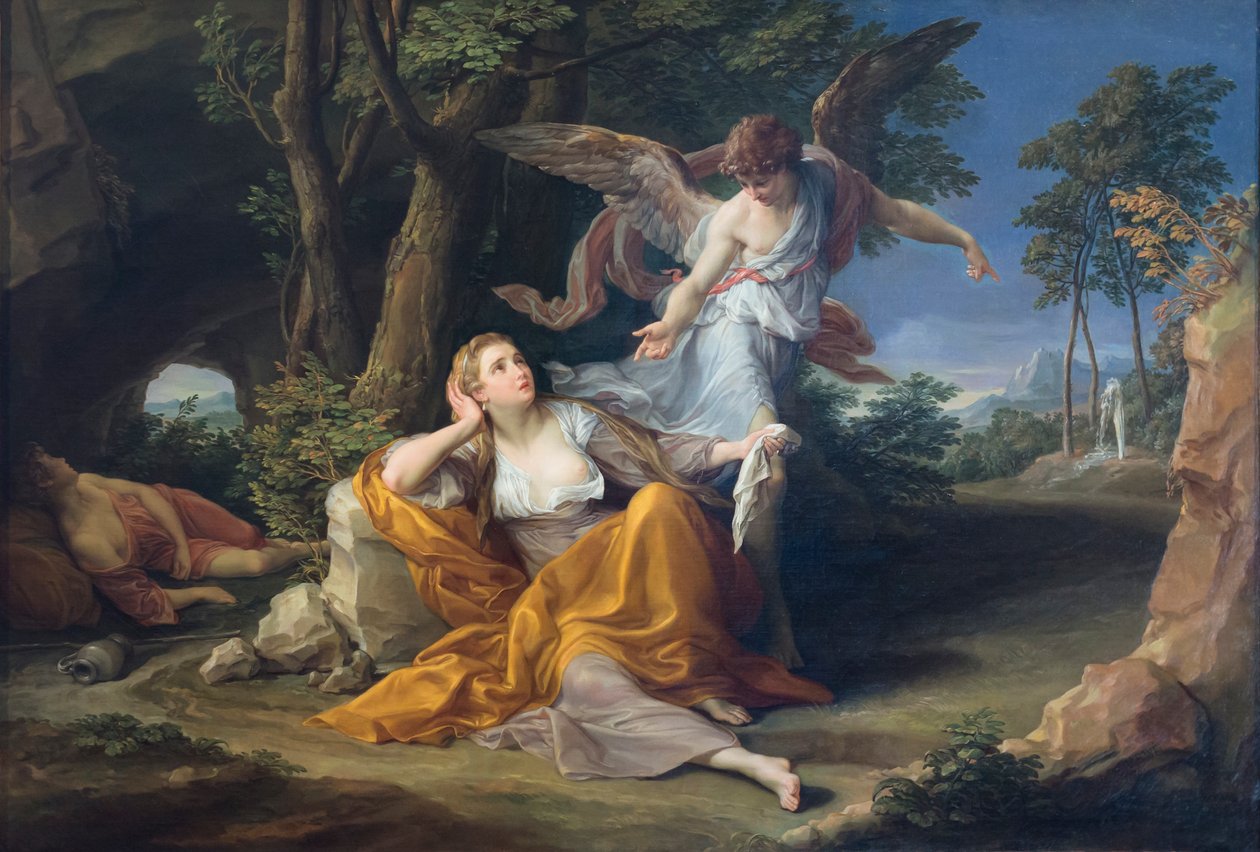 Enkelin ilmestyminen Hagarille erämaassa tekijältä Pompeo Girolamo Batoni