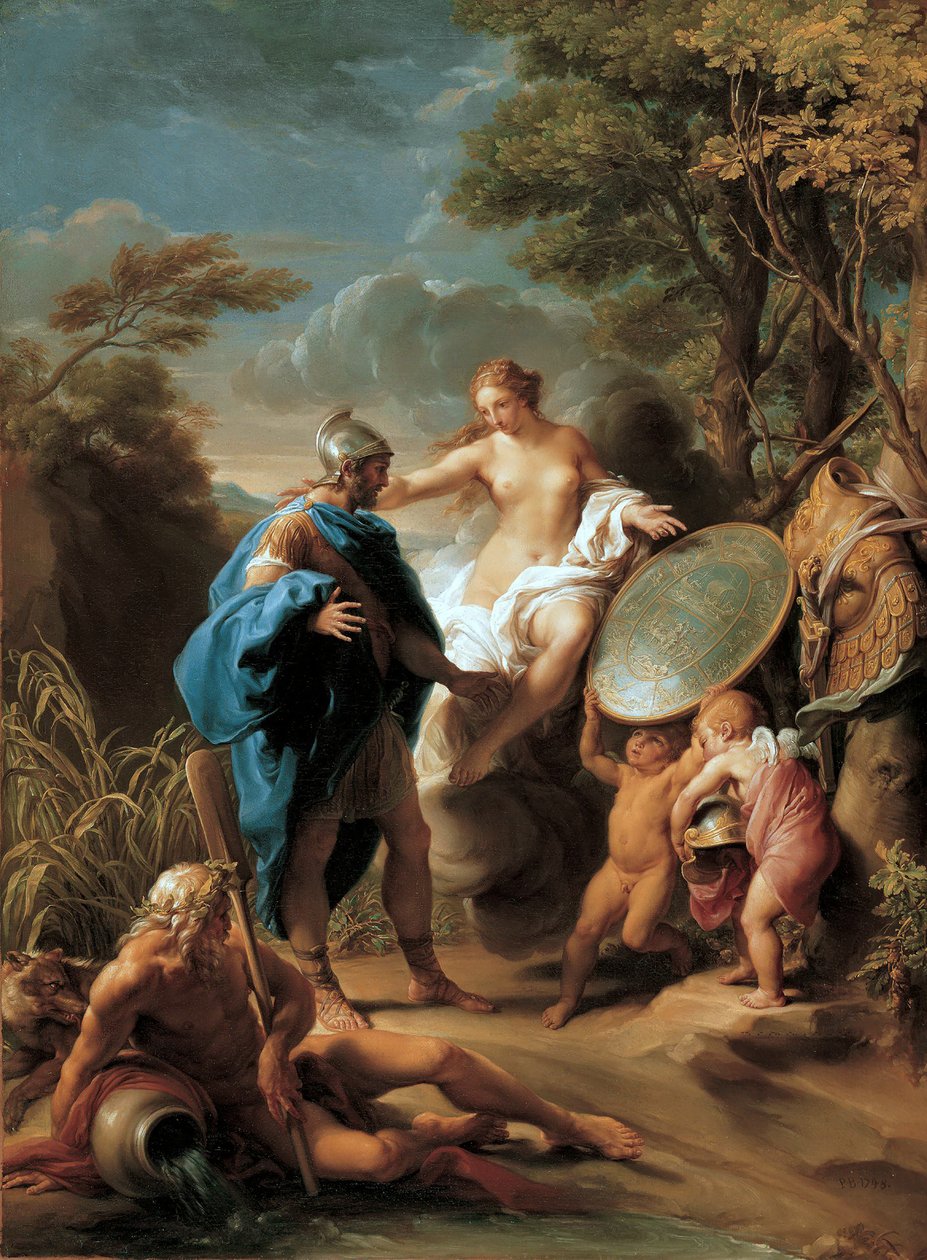Venus esittelee Aeneaksen Vulcanin takoman panssarin kanssa tekijältä Pompeo Girolamo Batoni