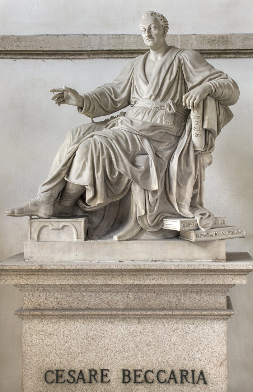 Cesare Beccarian patsas, 1838 tekijältä Pompeo Marchesi