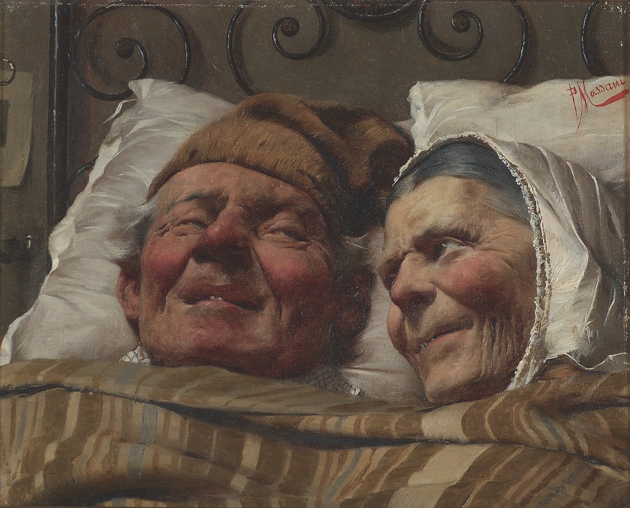 Kultaiset häät, noin 1890 (öljy kankaalle) tekijältä Pompeo Massani