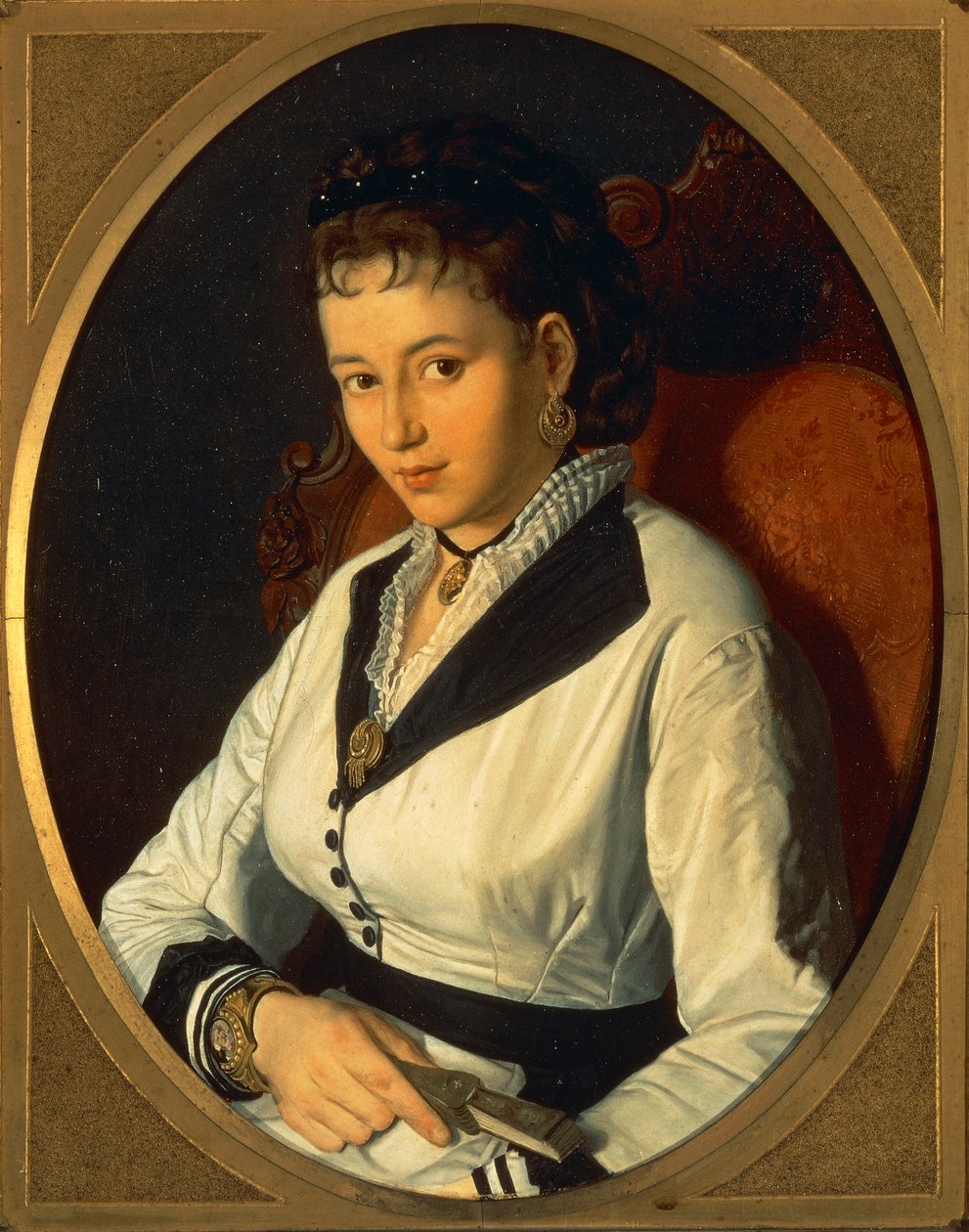 Nuoren naisen muotokuva (öljy kankaalle) 1840-1869 tekijältä Pompeo Molmenti