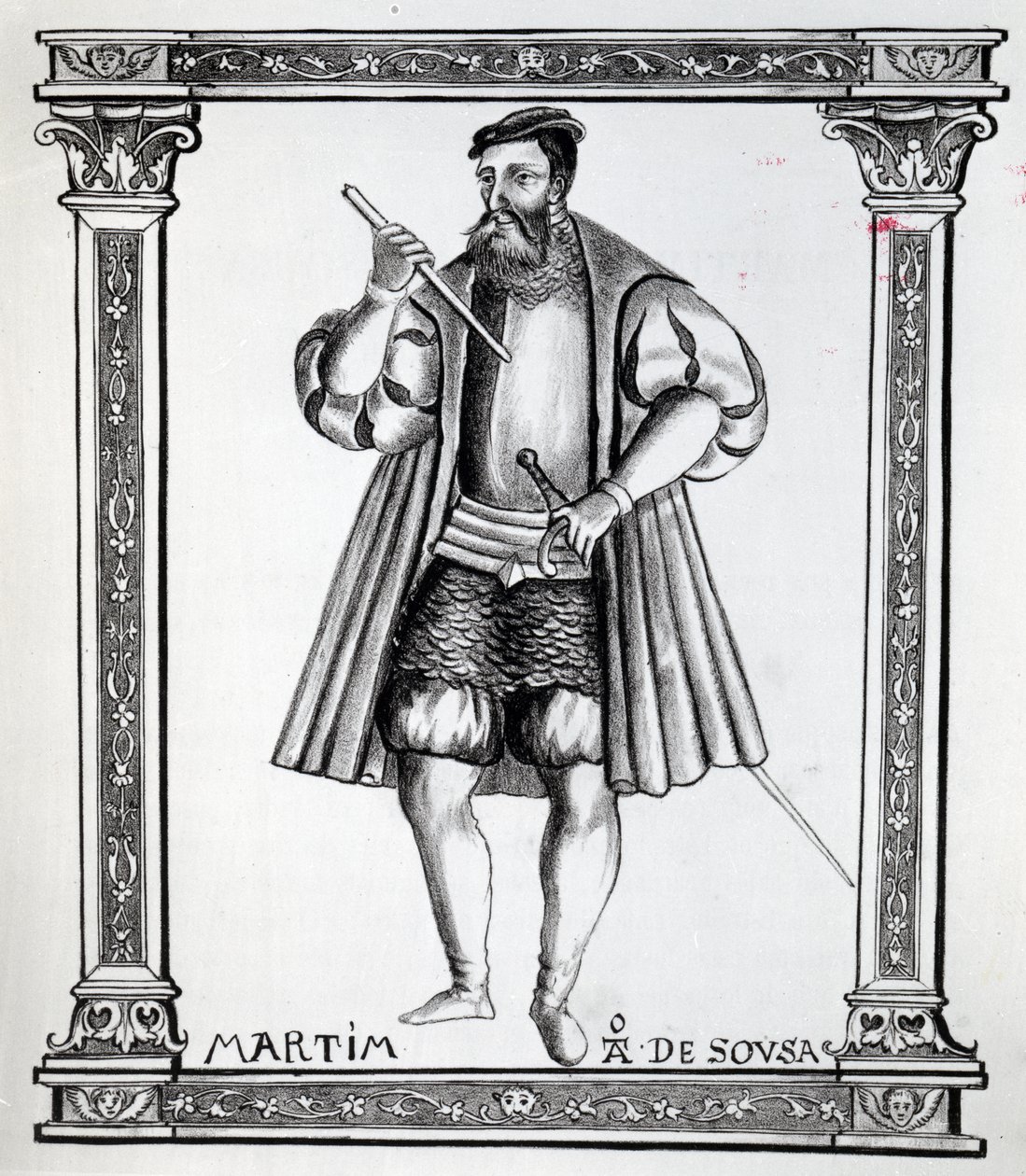Martim da Sousa, kuvitus Gaspar Correian "Lendas da India" -kirjaan, julkaistu n. 1858-1863 tekijältä Portuguese School