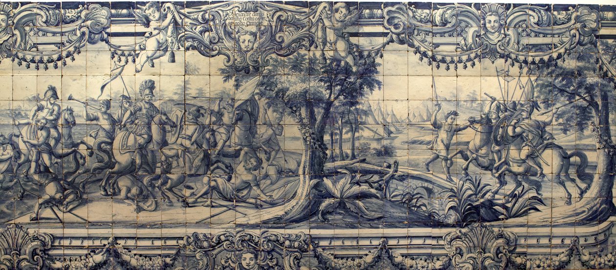 Aleksanteri Suuri (356-323 eKr.) taistelee persialaisia vastaan - Plaque d