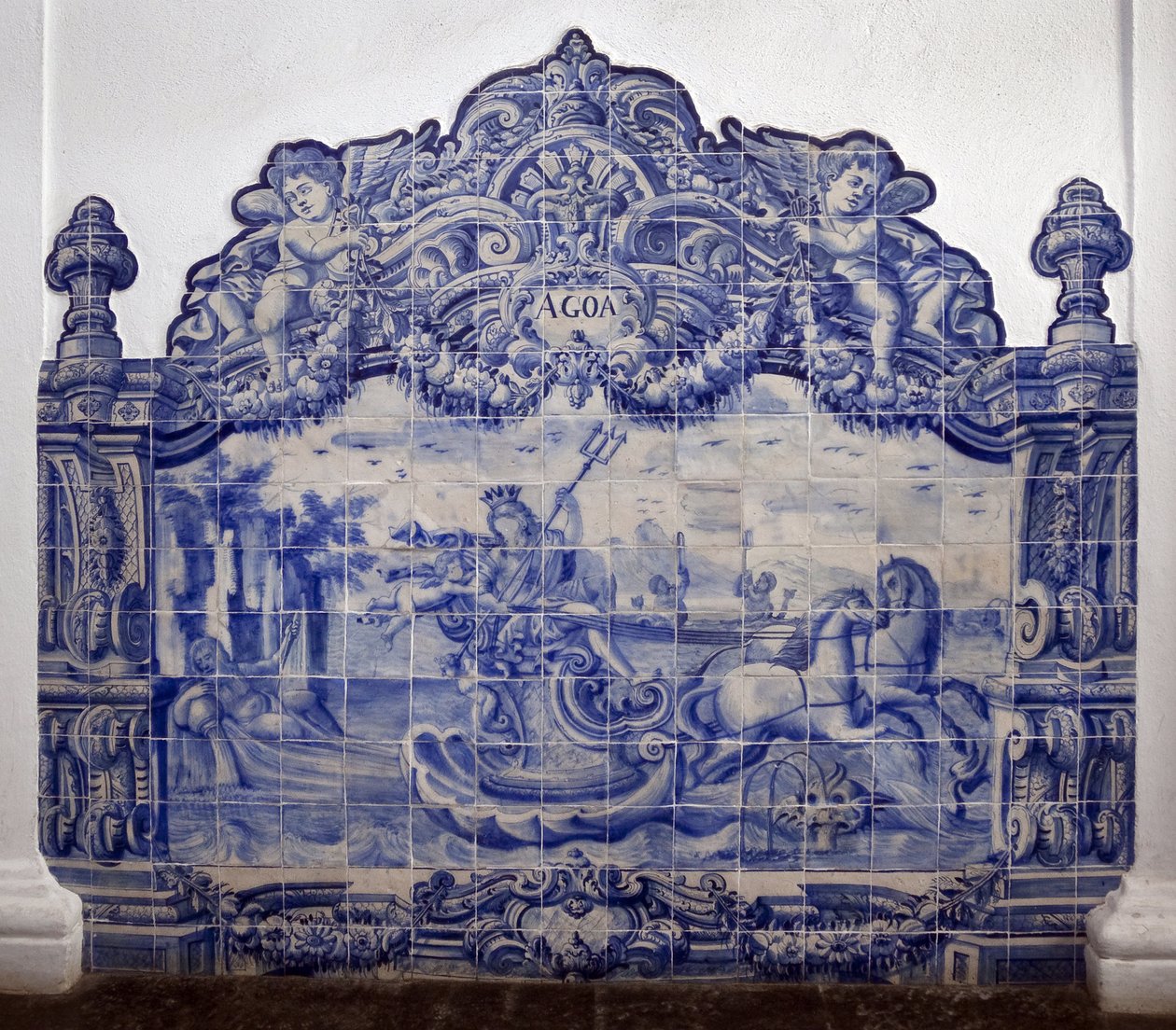 Veden allegoria - Azulejot, maalatut keramiikka tekijältä Portuguese School