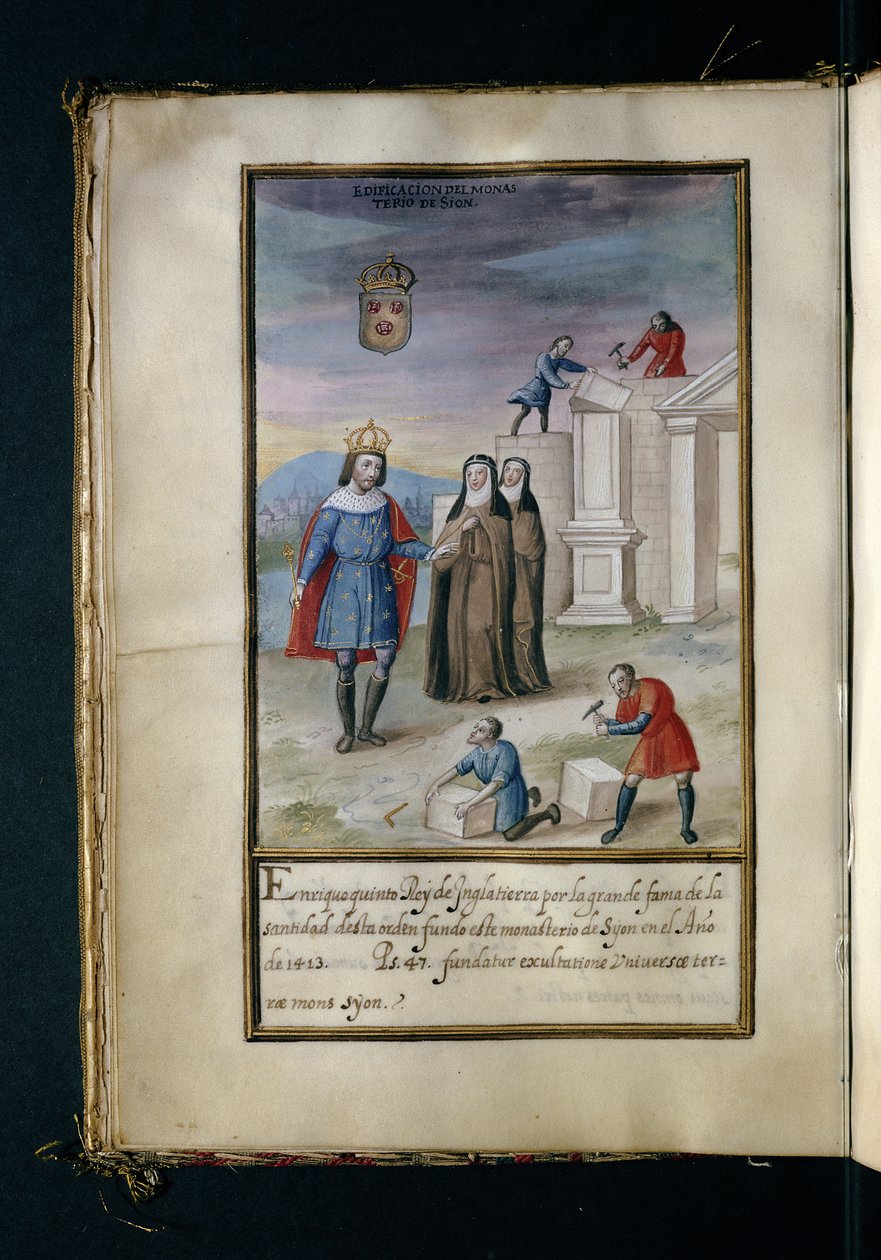 Luostarin rakentaminen Syoniin Syonin nunnien muuttohistoriasta, joka on koottu Lissabonissa 1600-luvun alussa tekijältä Portuguese School
