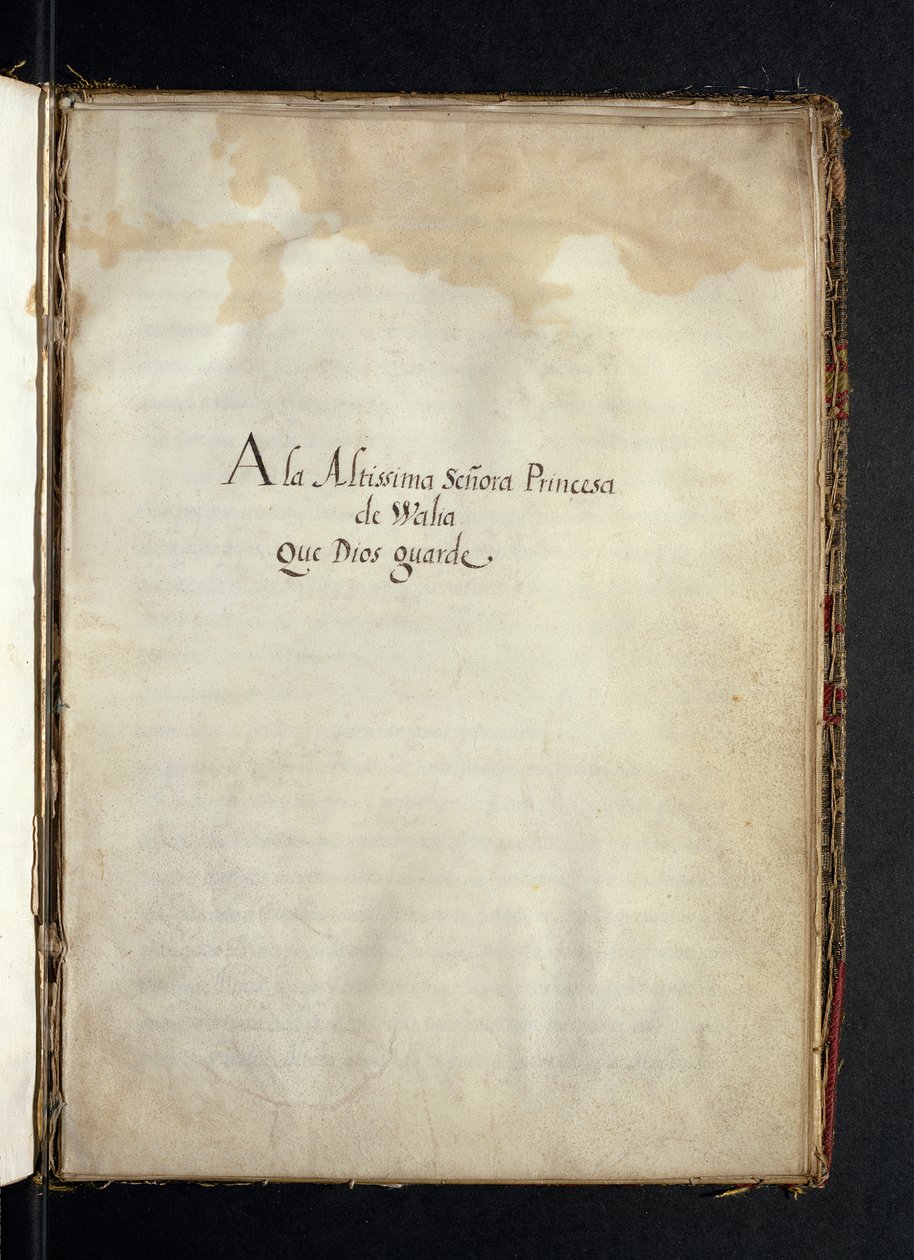 Omistautuminen espanjalaiselle Infanta Marialle, Syonin nunnien muuttohistoriasta, koottu Lissabonissa 1600-luvun alussa tekijältä Portuguese School