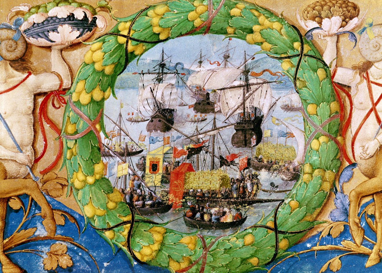 Portugalin laivaston festivaali, kuvitus Alem Douron Lettura Novasta, 1513 tekijältä Portuguese School