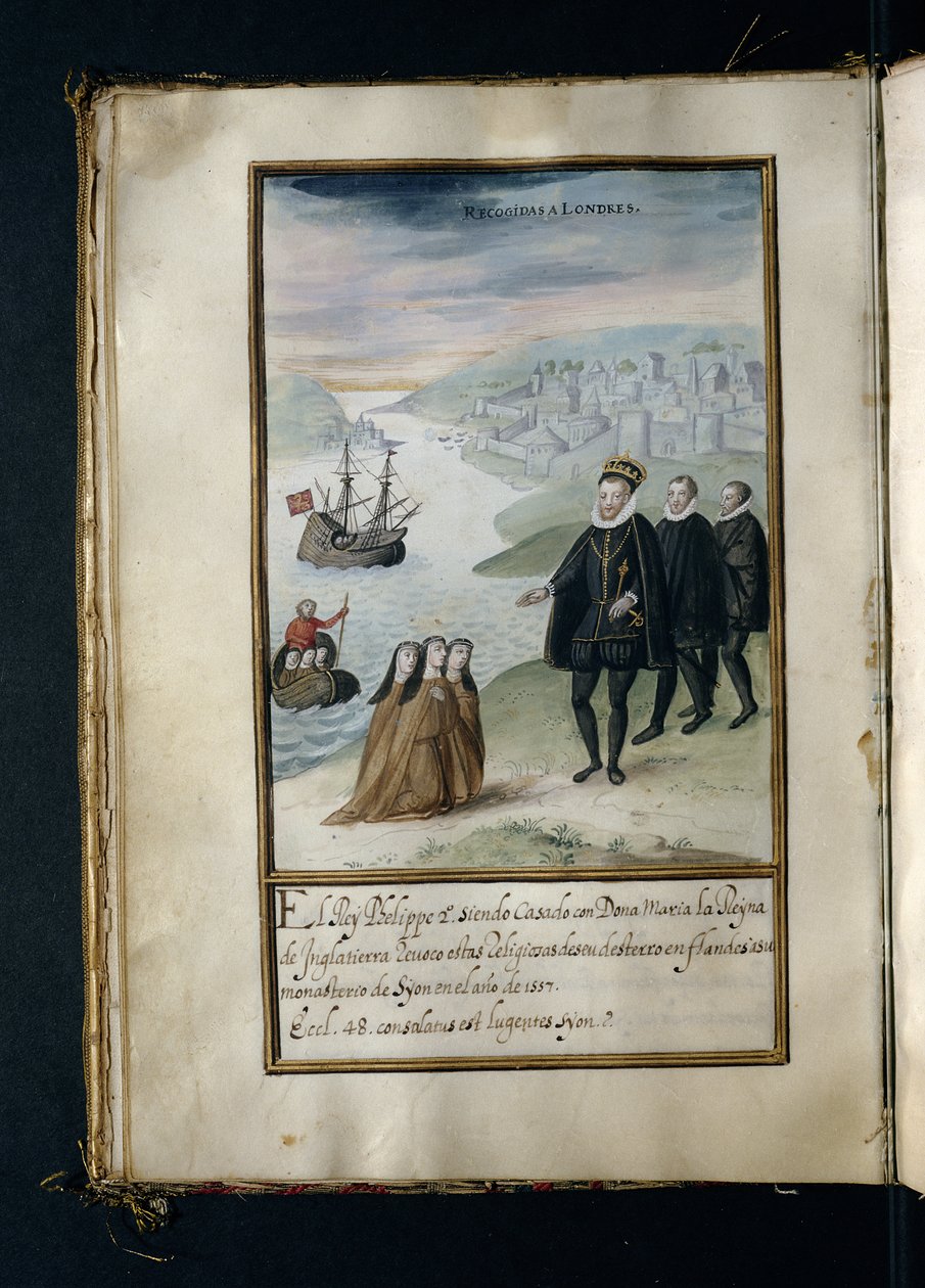 Haettu takaisin Lontooseen Syon-nunnajen muuttohistoriasta, koottu Lissabonissa 1600-luvun alussa tekijältä Portuguese School