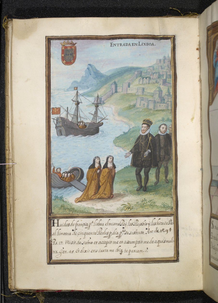 Kuva, Syonin nunnien muuttohistoriasta, koottu Lissabonissa 1600-luvun alussa tekijältä Portuguese School