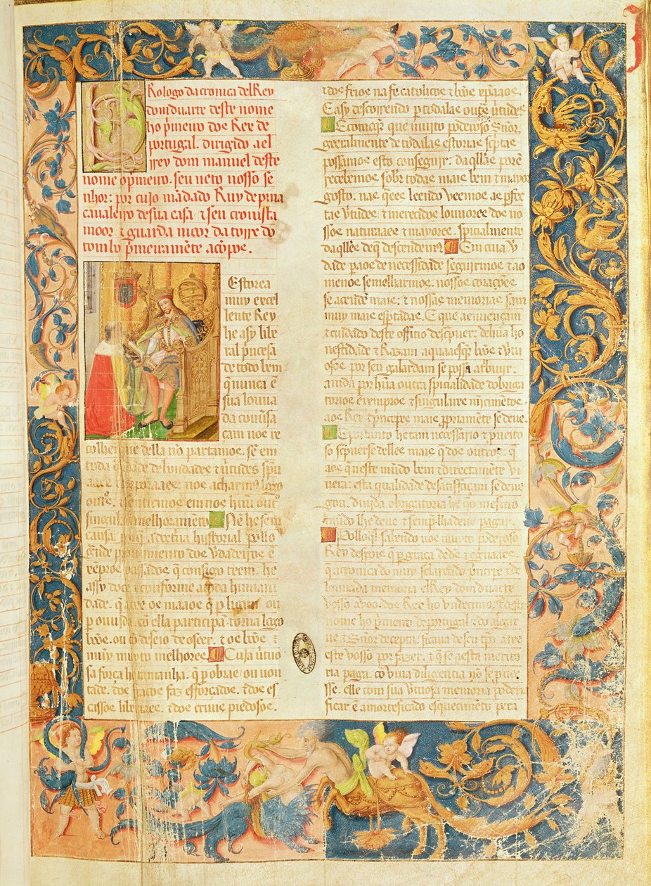 Sivu kuningas Duarte I:n (1391-1438) kronikasta tekijältä Portuguese School