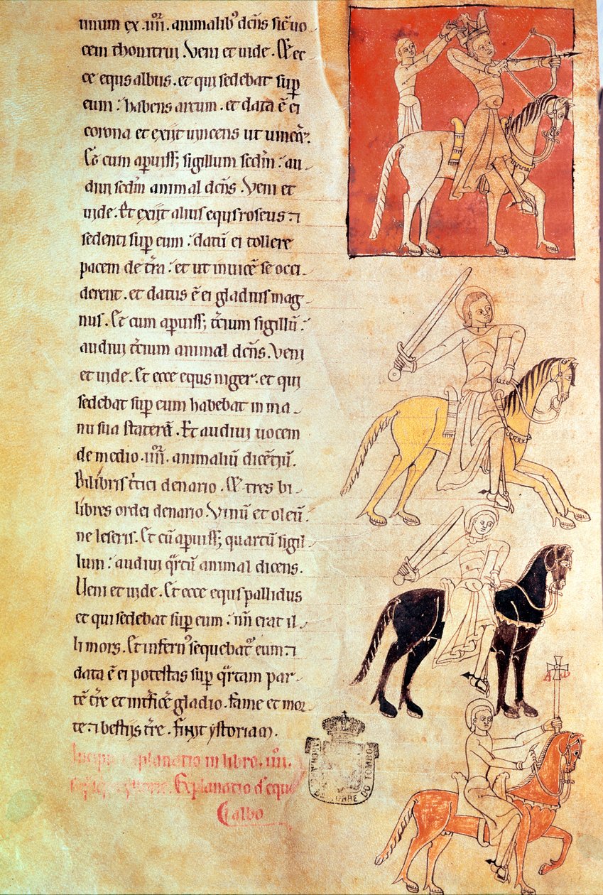 The Four Horsemen of the Apocalypse, St. Jean de Lorvaon Apokalypsista tekijältä Portuguese School