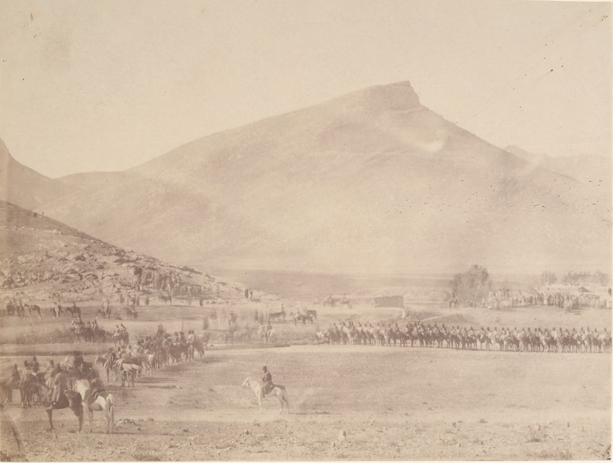 [Lähtö Khivan Khanin metsästyshaudalle], 1840-60-luvut. tekijältä Possibly by Luigi Pesce.