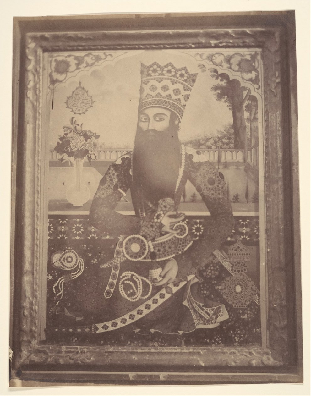 [Fath-Ali Shah, maalaus, joka kerran kuului Hmahille [] Saula, kuninkaan setä.], 1840-60-luvut. tekijältä Possibly by Luigi Pesce.