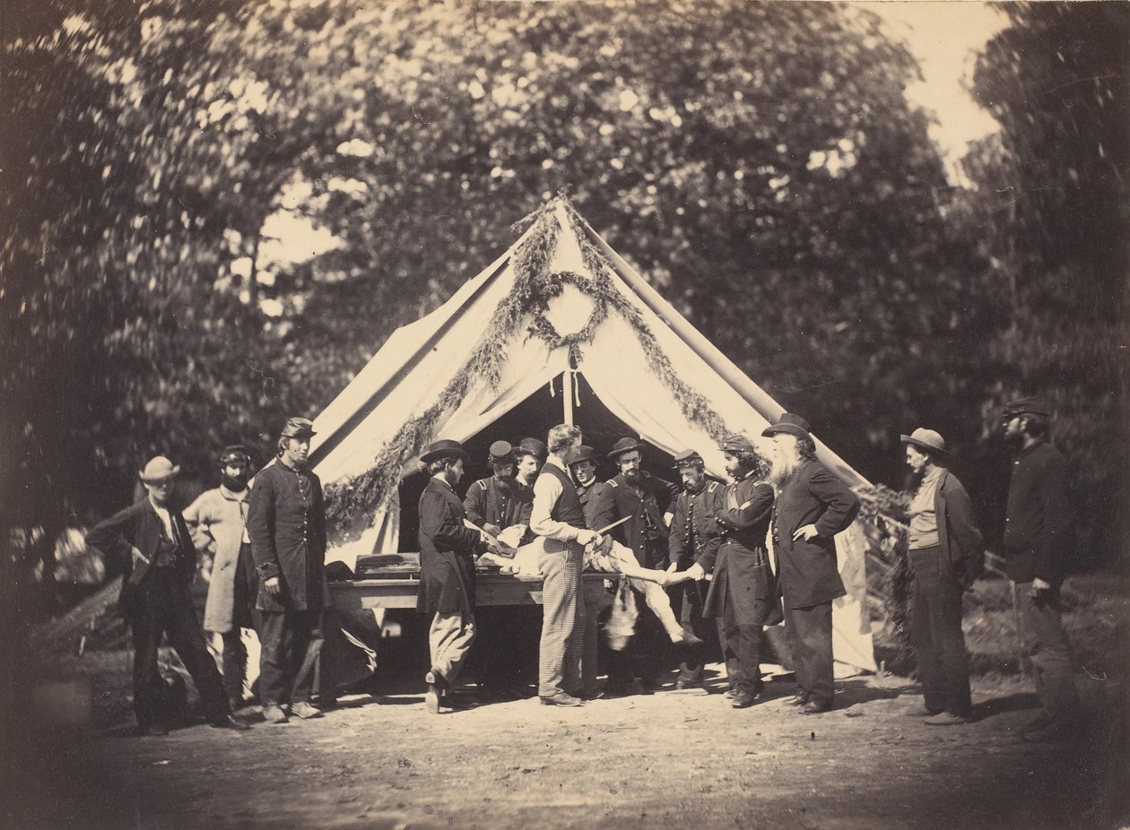 Käyttöteltta, Camp Letterman, Gettysburg, Pennsylvania, 1863. tekijältä Possibly by Weaver Brothers.