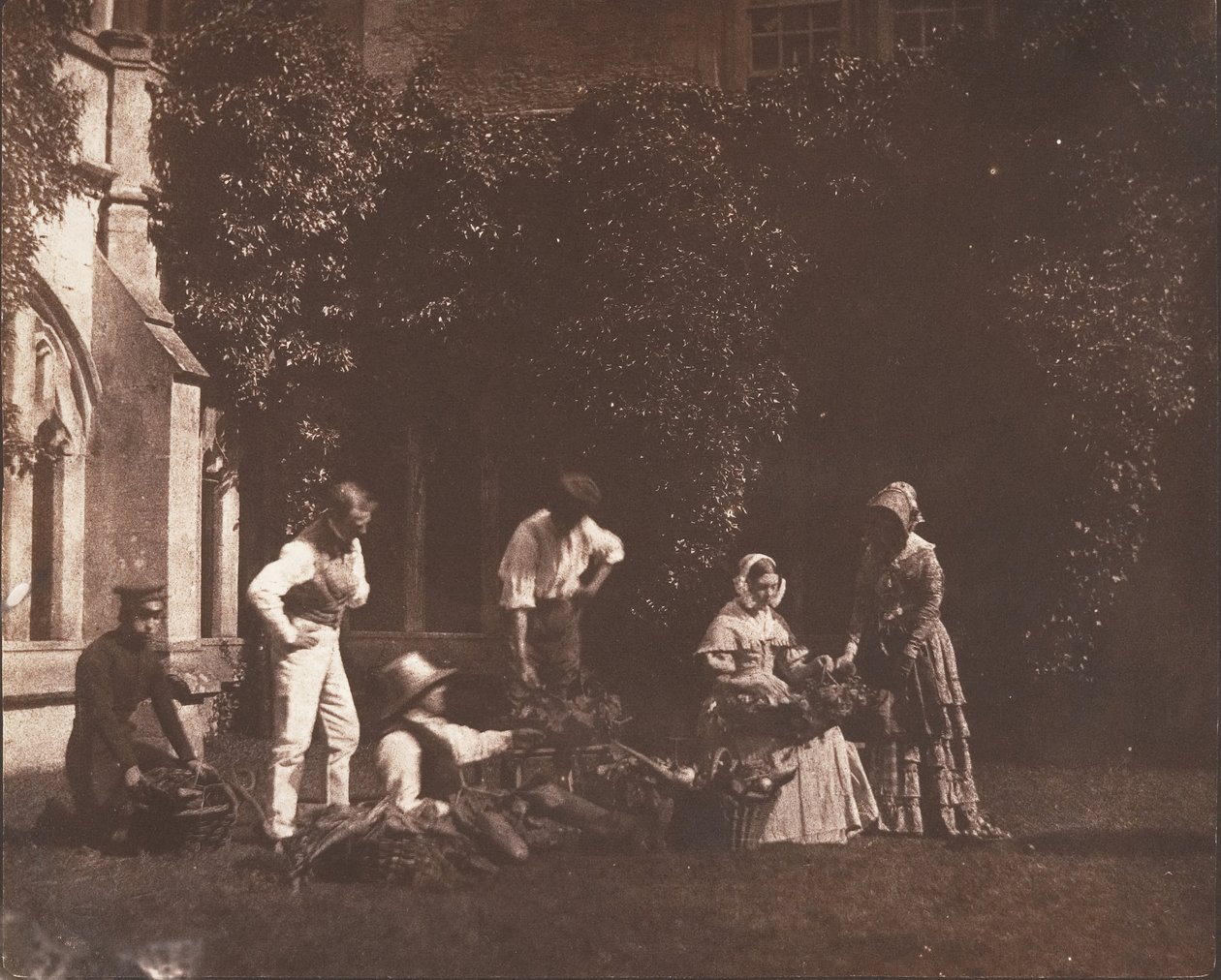 Els venedors de fruites, ca. 1845. finlandès tekijältä Possibly by William Henry Fox Talbot.