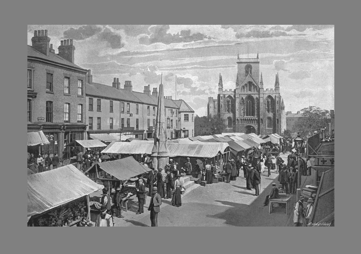 Market Place, Selby, c1900 tekijältä Poulton and Co