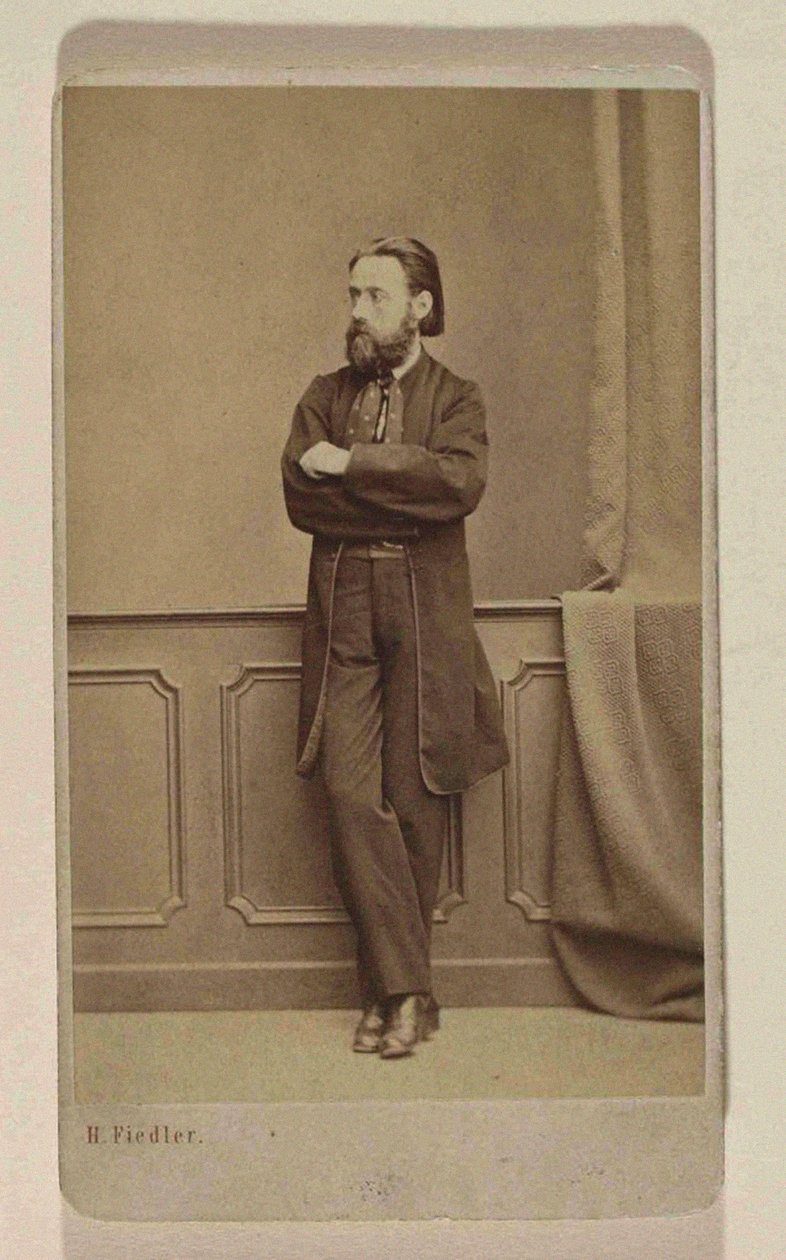Säveltäjä Bedrich Smetanan muotokuva, noin 1866. tekijältä Prague . Photo studio H. Fiedler