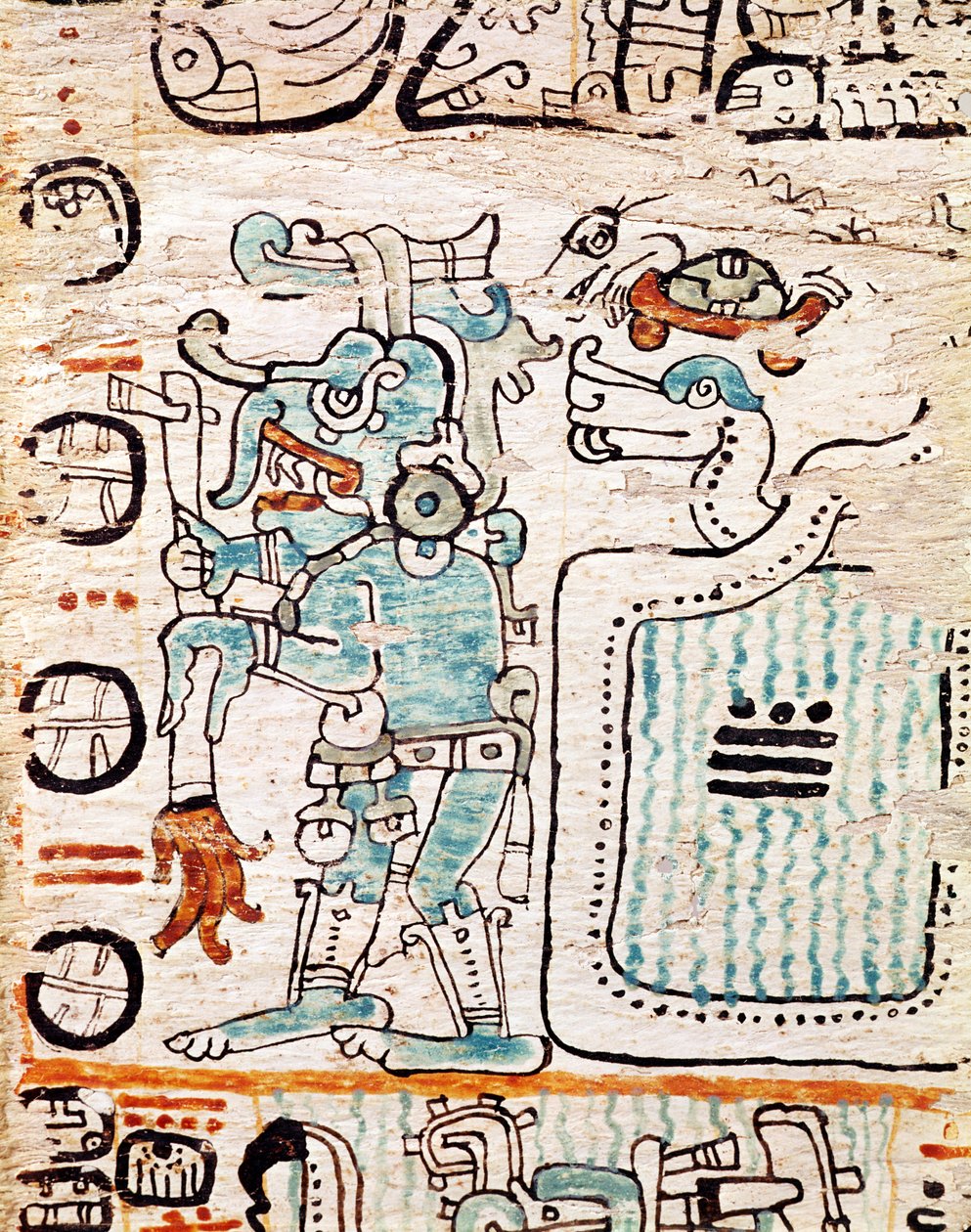 Yksityiskohta maya-koodista tekijältä Pre Columbian