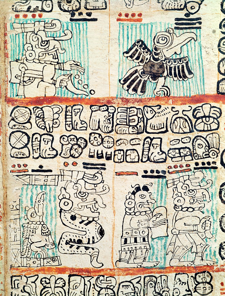 Yksityiskohta mayojen koodeksista tekijältä Pre Columbian