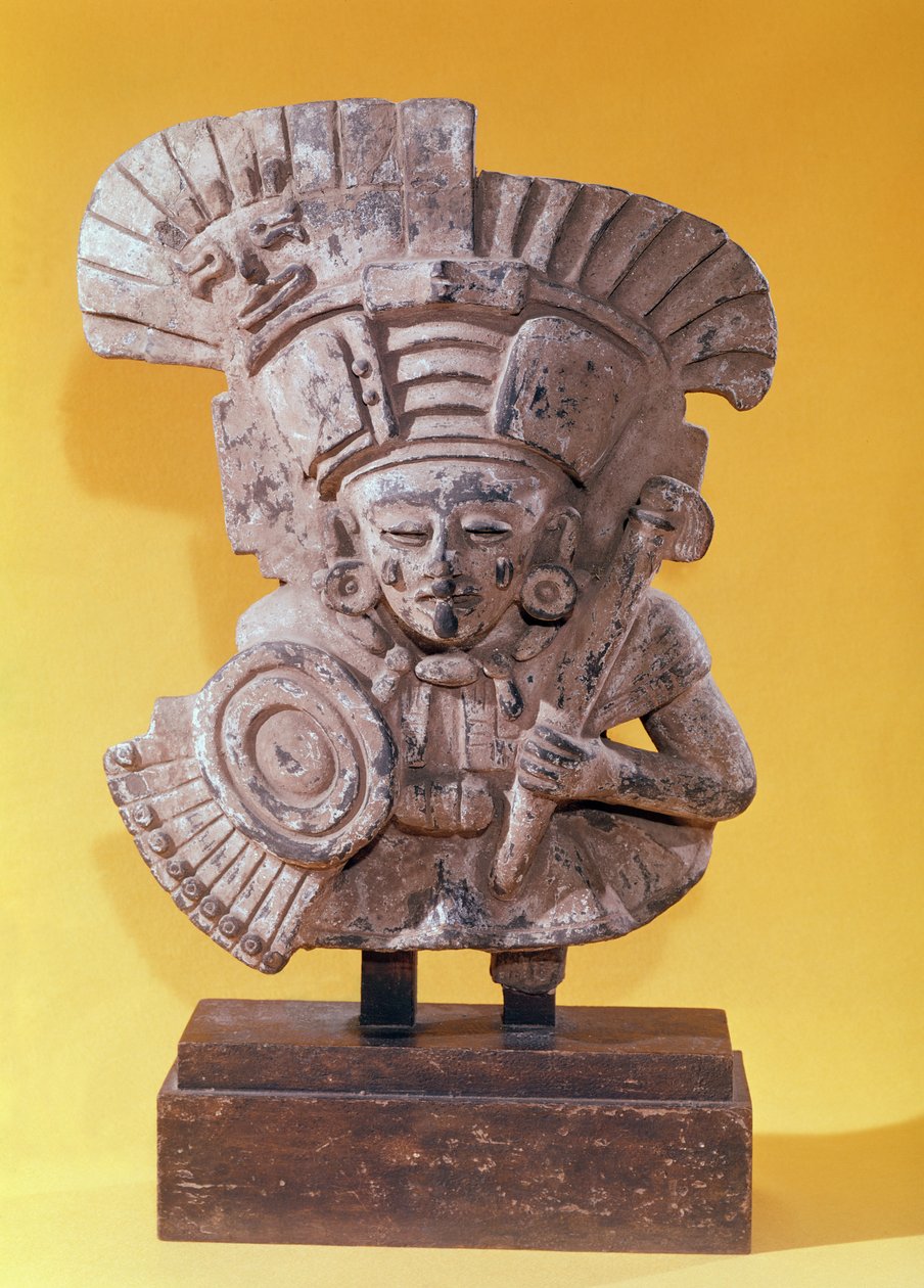 Soturihahmo paraatipuvussa, Zapotec (terrakotta) tekijältä Pre Columbian