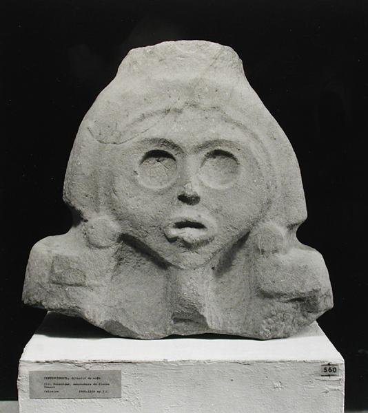 Centeocihuatlin, maissin jumalattaren päällikkö, Huastecan, n. 1000-1250 (kalkkikivi) (bw pohto) tekijältä Pre Columbian Pre Columbian