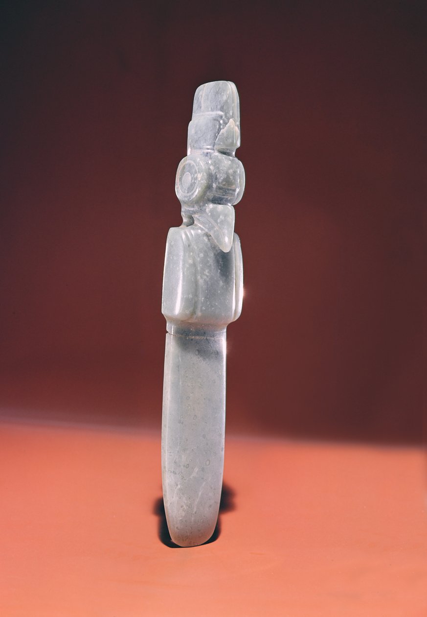 Teräväkärkinen lintu, Guacimosta, Linea Viejan alueelta (läpinäkyvä sinivihreä jade) tekijältä Pre Columbian