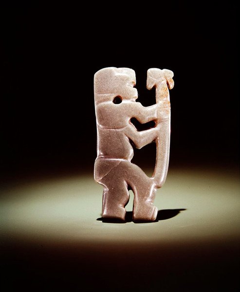 Kansiriipus, Guacimosta, Linea Viejan alueelta (puolittain läpikuultava vaaleanvihreä jade) tekijältä Pre Columbian Pre Columbian