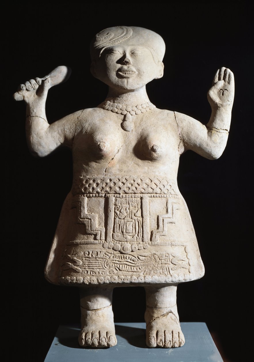 Esikolumbialainen taide, Totonac-sivilisaatio: esittelijäkäsivarsien patsas ilmassa 6.-9. vuosisadalla JC:n jälkeen El Tajinista (kivi) tekijältä Pre Columbian Pre Columbian