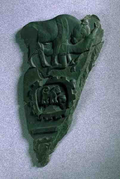 Bull-paletti, Abydosista, noin 3300-3100 eKr. (liuske) tekijältä Predynastic Period Egyptian