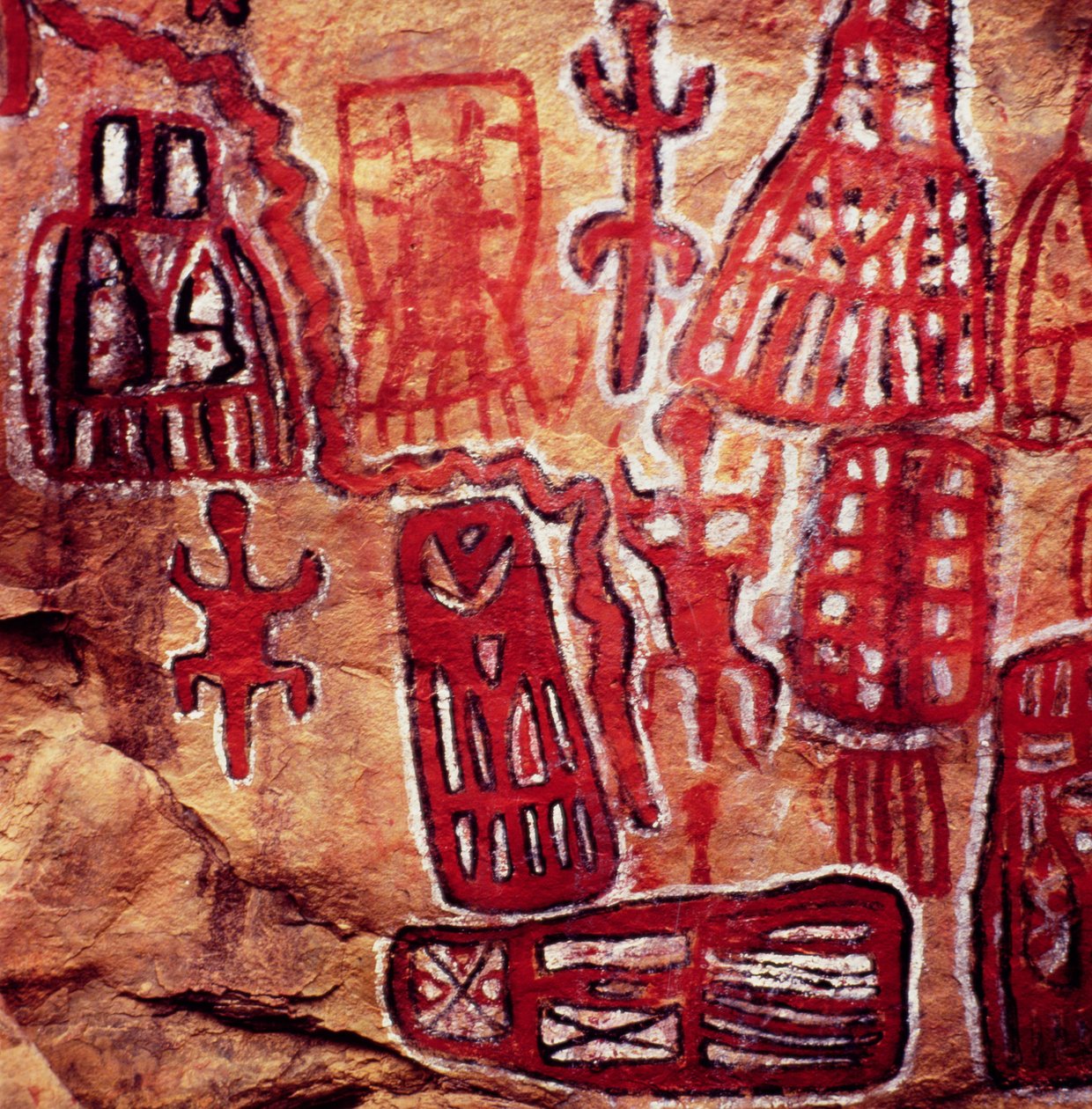 Esihistoriallinen kalliomaalaus, SonghaiDogonin alueelta Malista (luolamaalaus) tekijältä Prehistoric