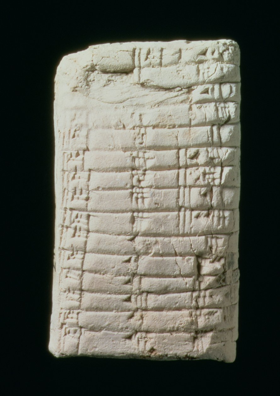 Esihistoriallinen tabletti kertotaululla (kipsi) tekijältä Prehistoric