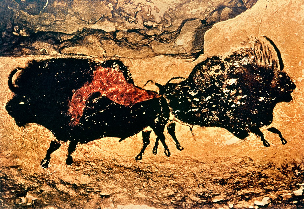 Biisonin kalliomaalaus, n. 17000 eKr. (luolamaalaus) tekijältä Prehistoric