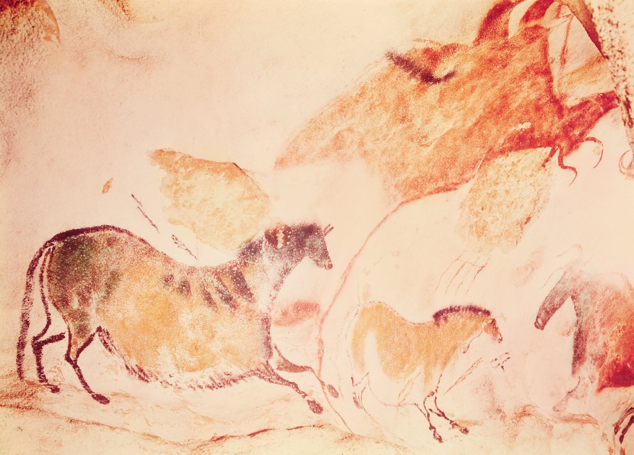 Kalliomaalaus hevosista, n. 17000 eKr. (luolamaalaus) tekijältä Prehistoric