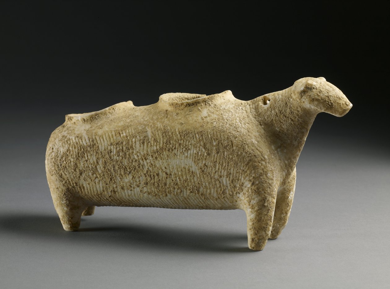 Lampaan muotoinen maljakko, varhainen kykladilainen, n. 2500 eKr. (keramiikka) tekijältä Prehistoric