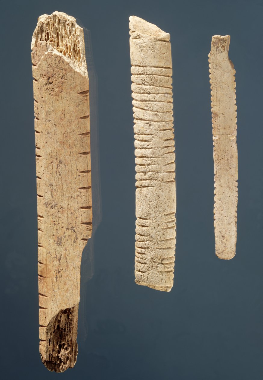 Kolme koristeltua luuta (luu) tekijältä Prehistoric