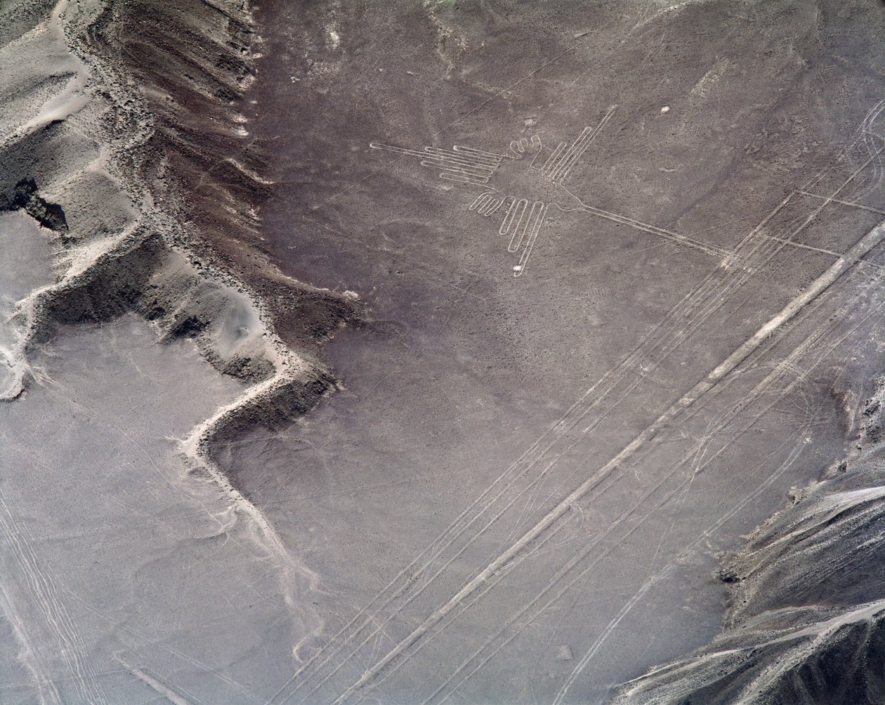 Ilmakuva kolibrista, Nazca Lines (valokuva tekijältä Prehistoric Prehistoric