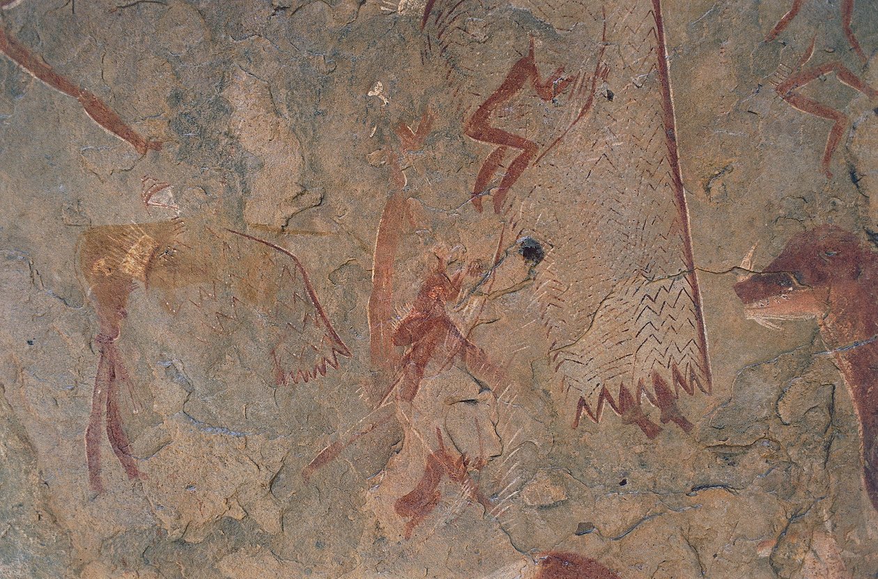 Ihmis- ja eläinhahmot (luolamaalaus) tekijältä Prehistoric Prehistoric