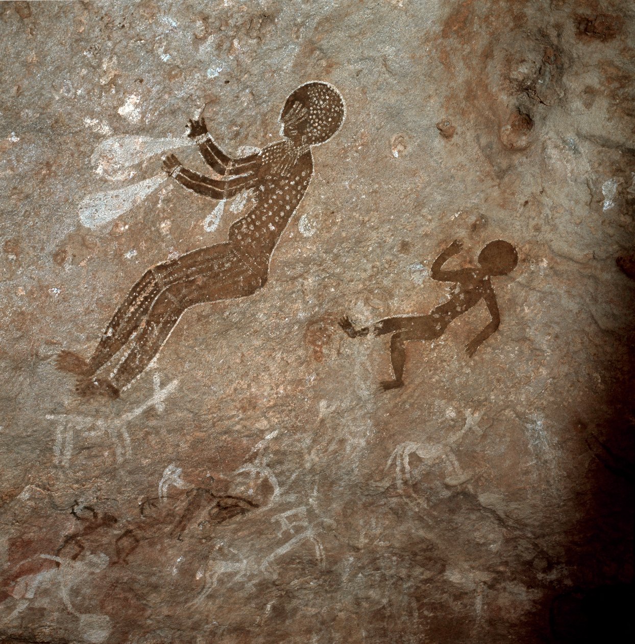 Ihmishahmoja. Luolamaalauksia, 8000-7000 eKr tekijältä Prehistoric Prehistoric