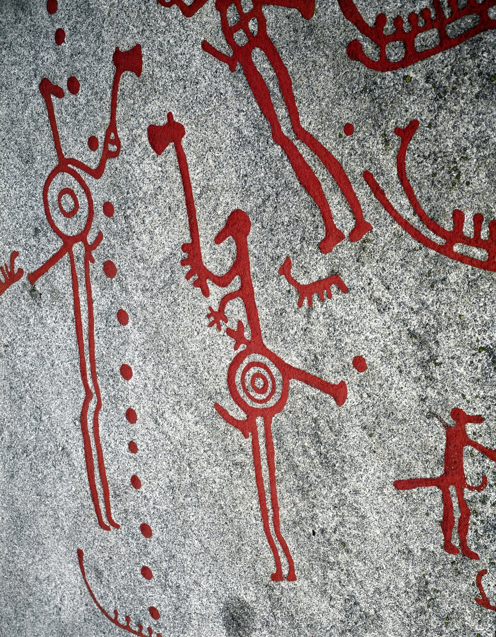 Pohjoismainen pronssikausi: metsästäjät, kalliokaiverrukset Tanumissa, Ruotsissa tekijältä Prehistoric Prehistoric