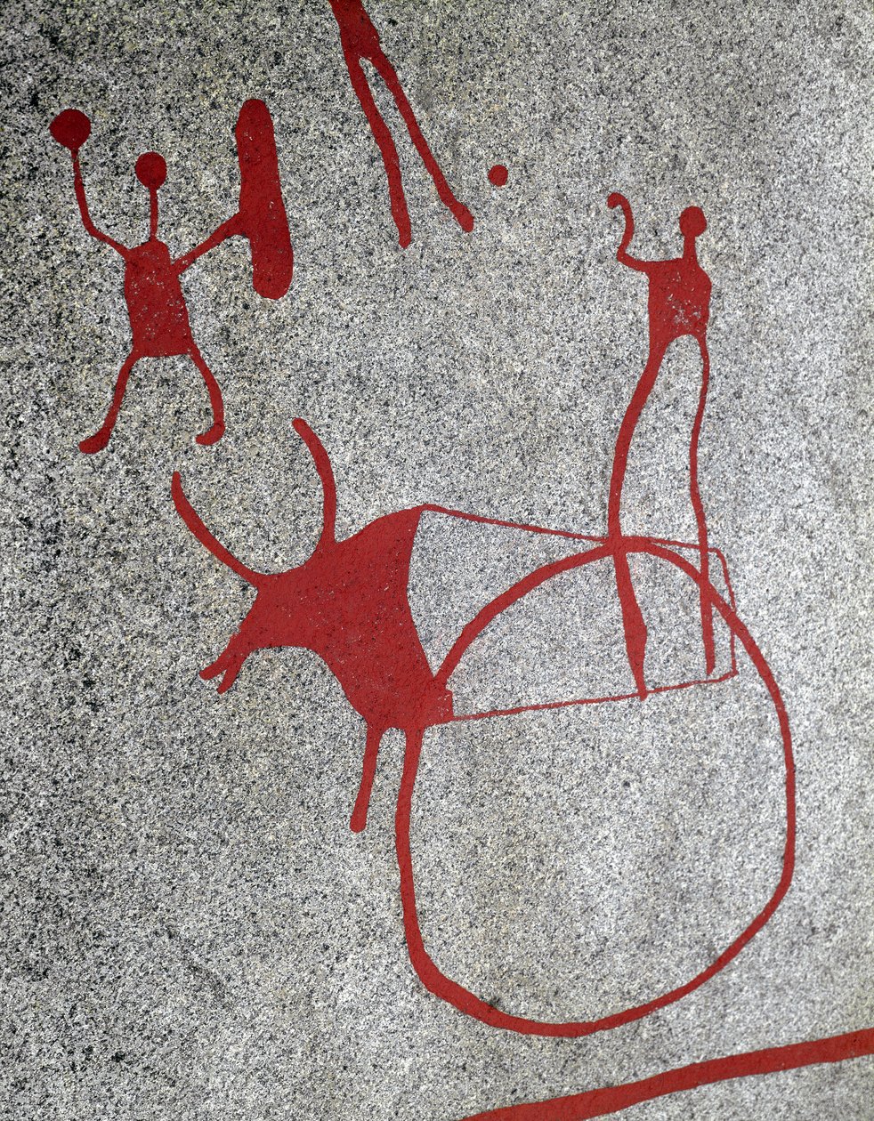 Pohjoismainen pronssikausi: härän vetämä aura, kalliokaiverruksia Tanumissa, Ruotsissa 1800-500 eaa. tekijältä Prehistoric Prehistoric