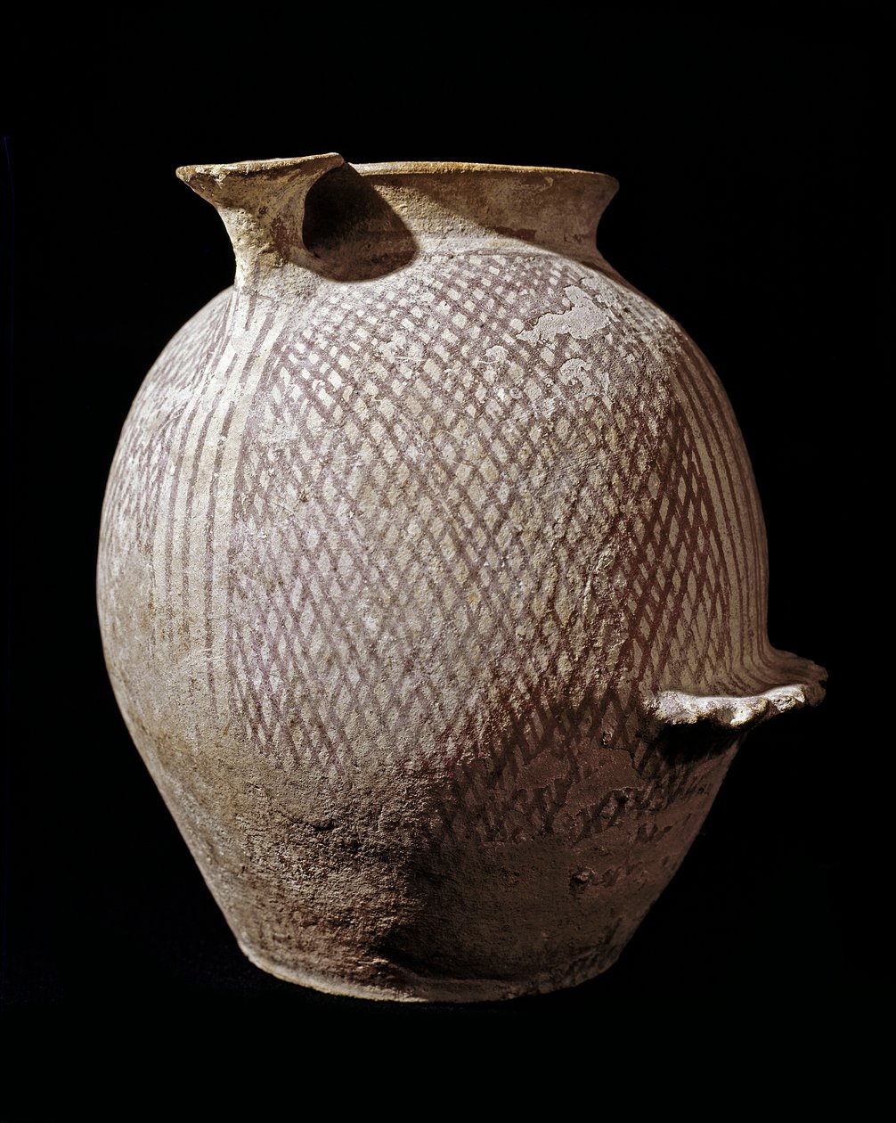 Esihistoria: monivärinen keraaminen maljakko Jerikosta. 3000-2100 eaa. Amman, arkeologinen museo, Jordania tekijältä Prehistoric Prehistoric