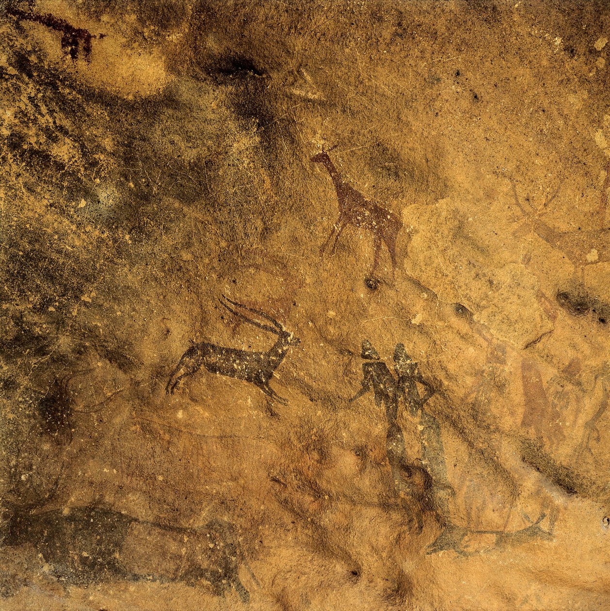 Esihistoriallinen fallinen tanssi Espanja, Katalonia, Lleida, El Cogul, Grotte des Maures (maalaus) tekijältä Prehistoric Prehistoric