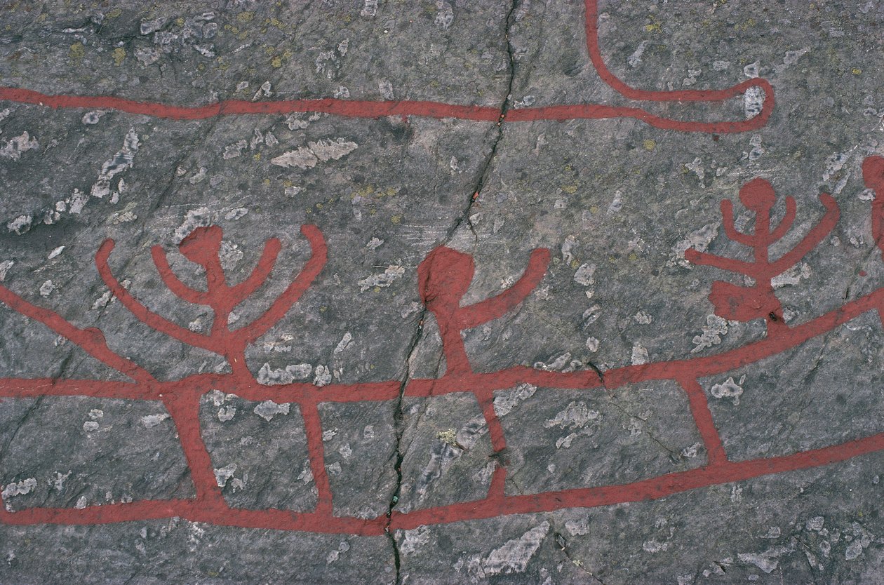 Ruotsi, Vastra Gotalandin lääni, Norrkoping, kalliokaiverrukset Tanumissa tai Tanumsheidessa. tekijältä Prehistoric Prehistoric