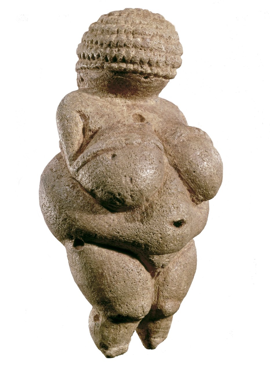 Willendorfin Venus, 23 000 eKr. (Yläpaleoliitti) (kalkkikivi) tekijältä Prehistoric Prehistoric